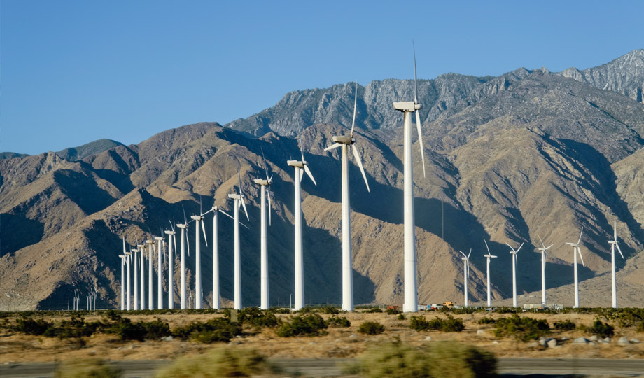 Wind turbines in the desert